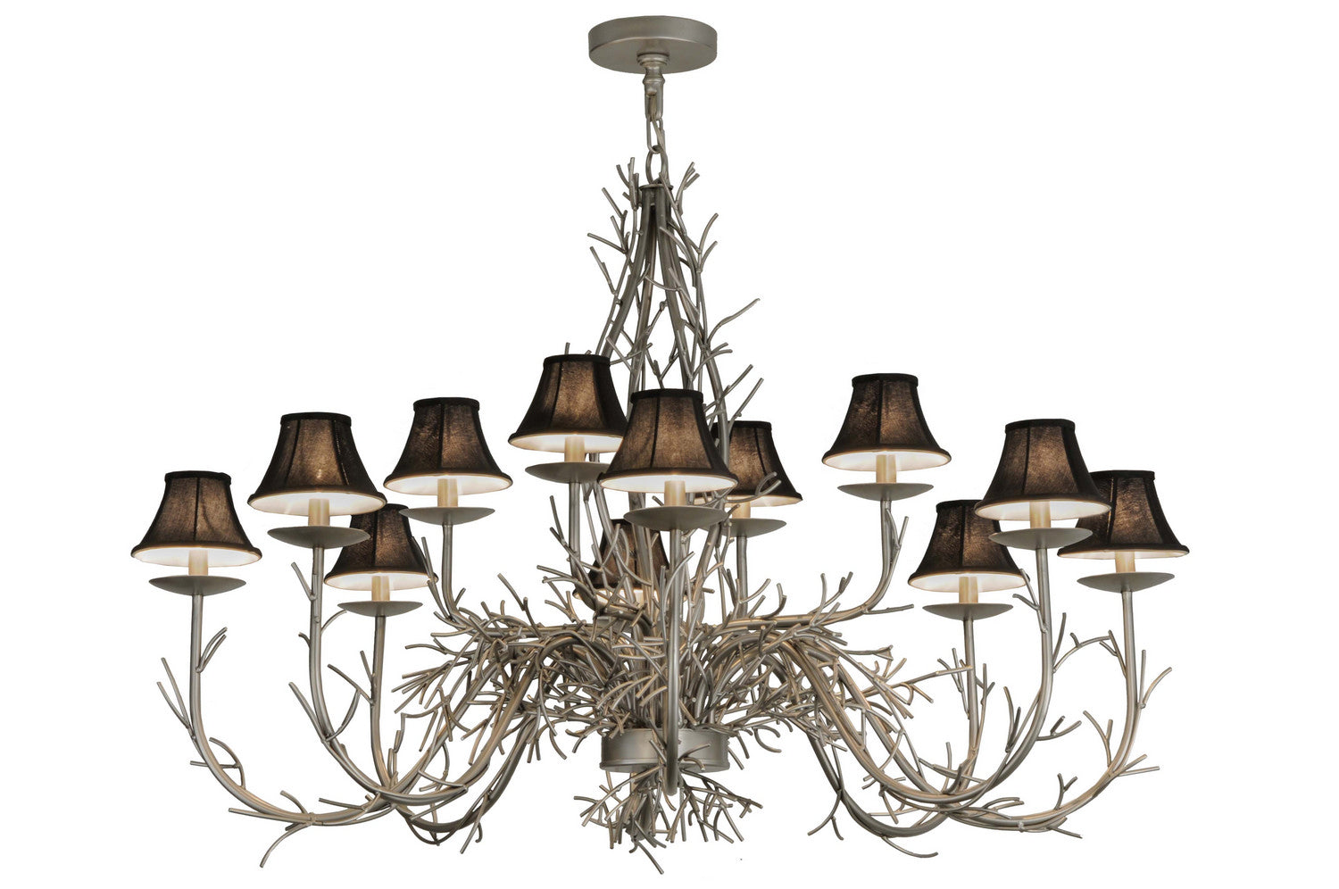 Meyda Tiffany - 147591 - 12 Light Chandelier - Twigs - Nickel Powder Coat