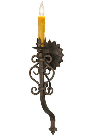 Meyda Tiffany - 147595 - One Light Wall Sconce - Sunburst - Black Metal,Custom