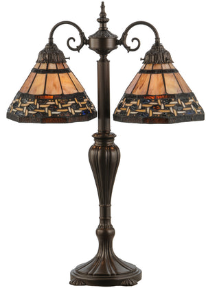 Meyda Tiffany - 147734 - Two Light Table Lamp - Ilona - Mahogany Bronze