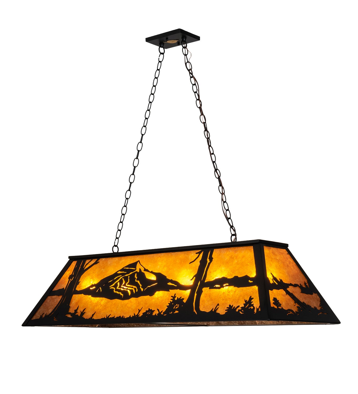 Meyda Tiffany - 148128 - Six Light Pendant - Mountain Range - Textured Black