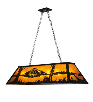 Meyda Tiffany - 148128 - Six Light Pendant - Mountain Range - Textured Black