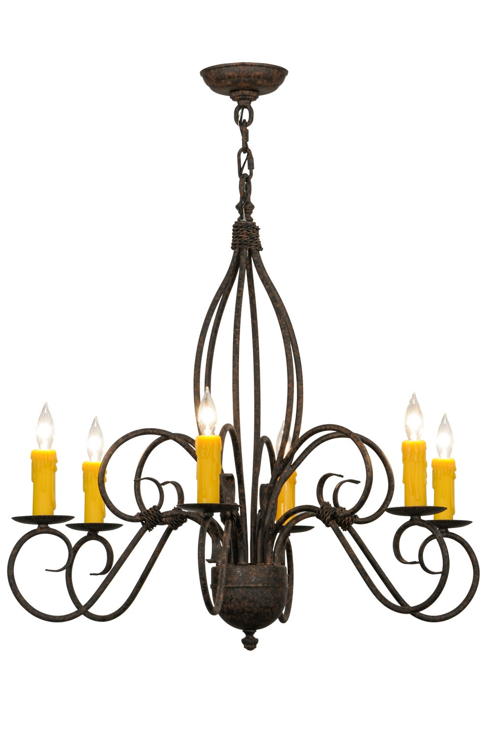 Meyda Tiffany - 148751 - Six Light Chandelier - Squire - Black Metal,Custom