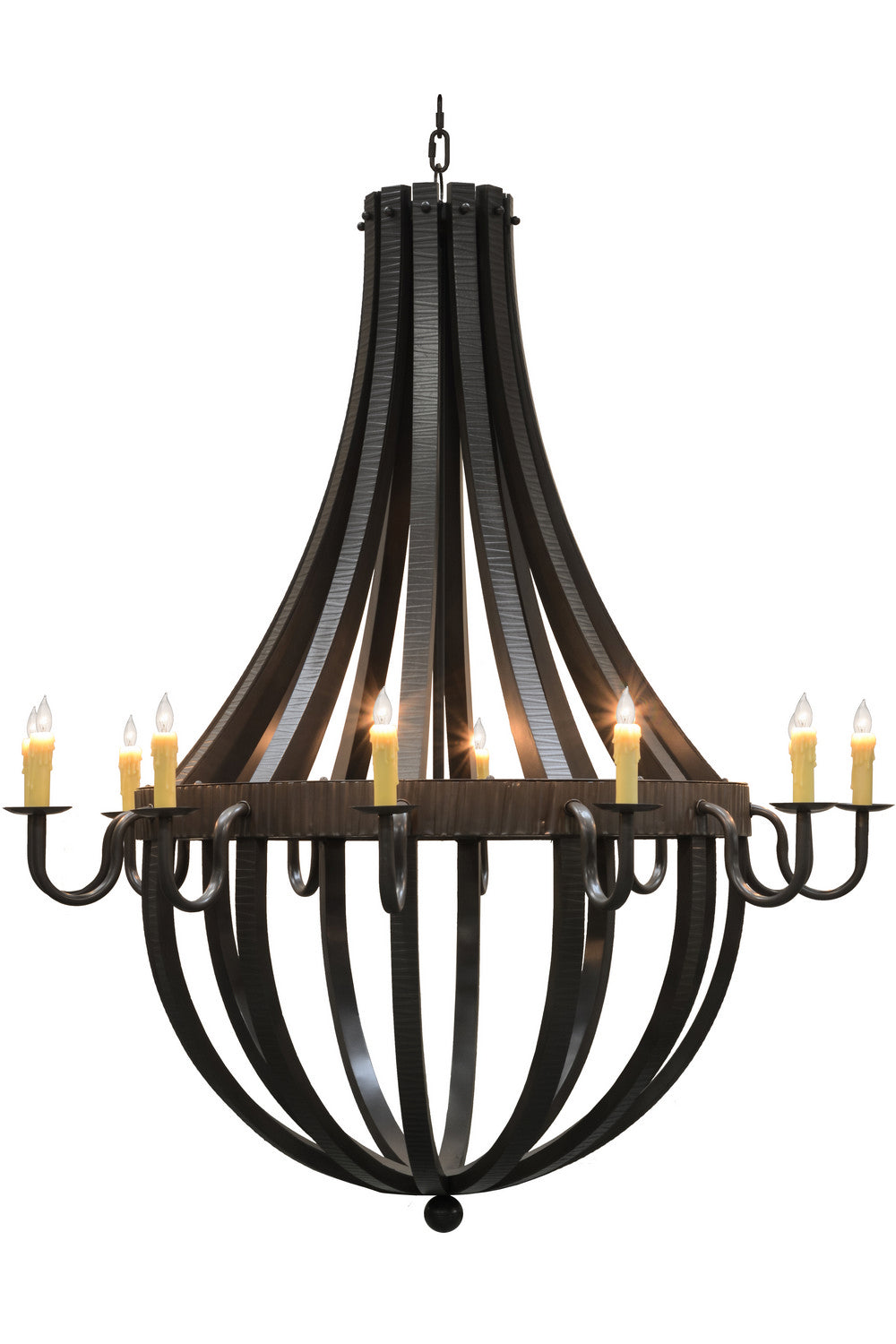 Meyda Tiffany - 149172 - 12 Light Chandelier - Barrel Stave - Timeless Bronze