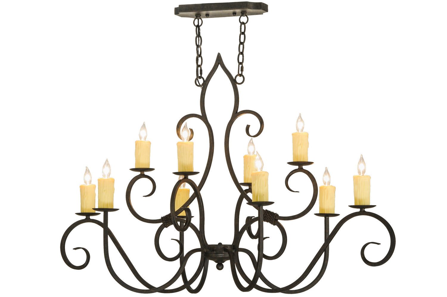 Meyda Tiffany - 149204 - Ten Light Chandelier - Clifton - Black Metal,Custom