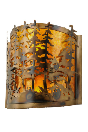 Meyda Tiffany - 149252 - Two Light Wall Sconce - Tall Pines - Dark Burnished Antique Copper