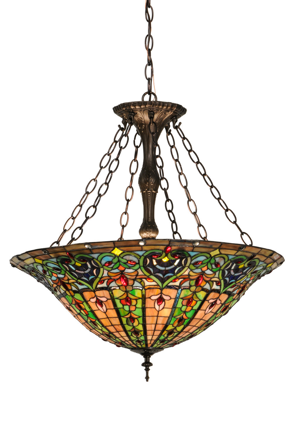 Meyda Tiffany - 149669 - Four Light Pendant - Bella - Custom,Mahogany Bronze