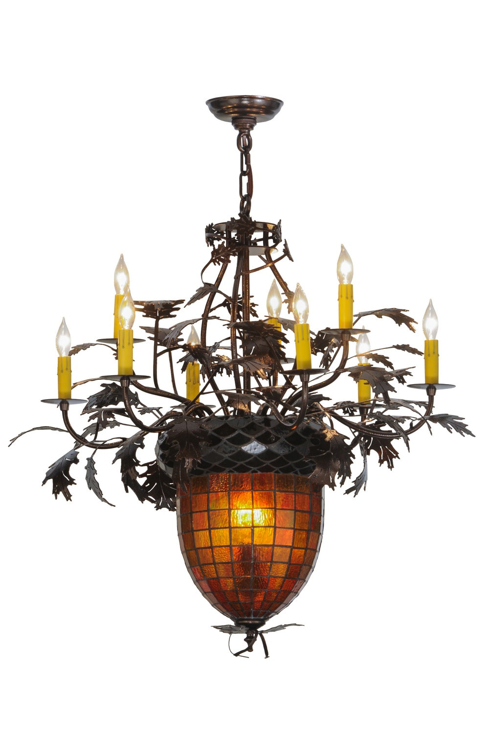 Meyda Tiffany - 149726 - 11 Light Chandelier - Greenbriar Oak - Copper Vein