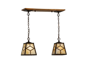 Meyda Tiffany - 150975 - Two Light Island Pendant - Diamond Craftsman - Mahogany Bronze