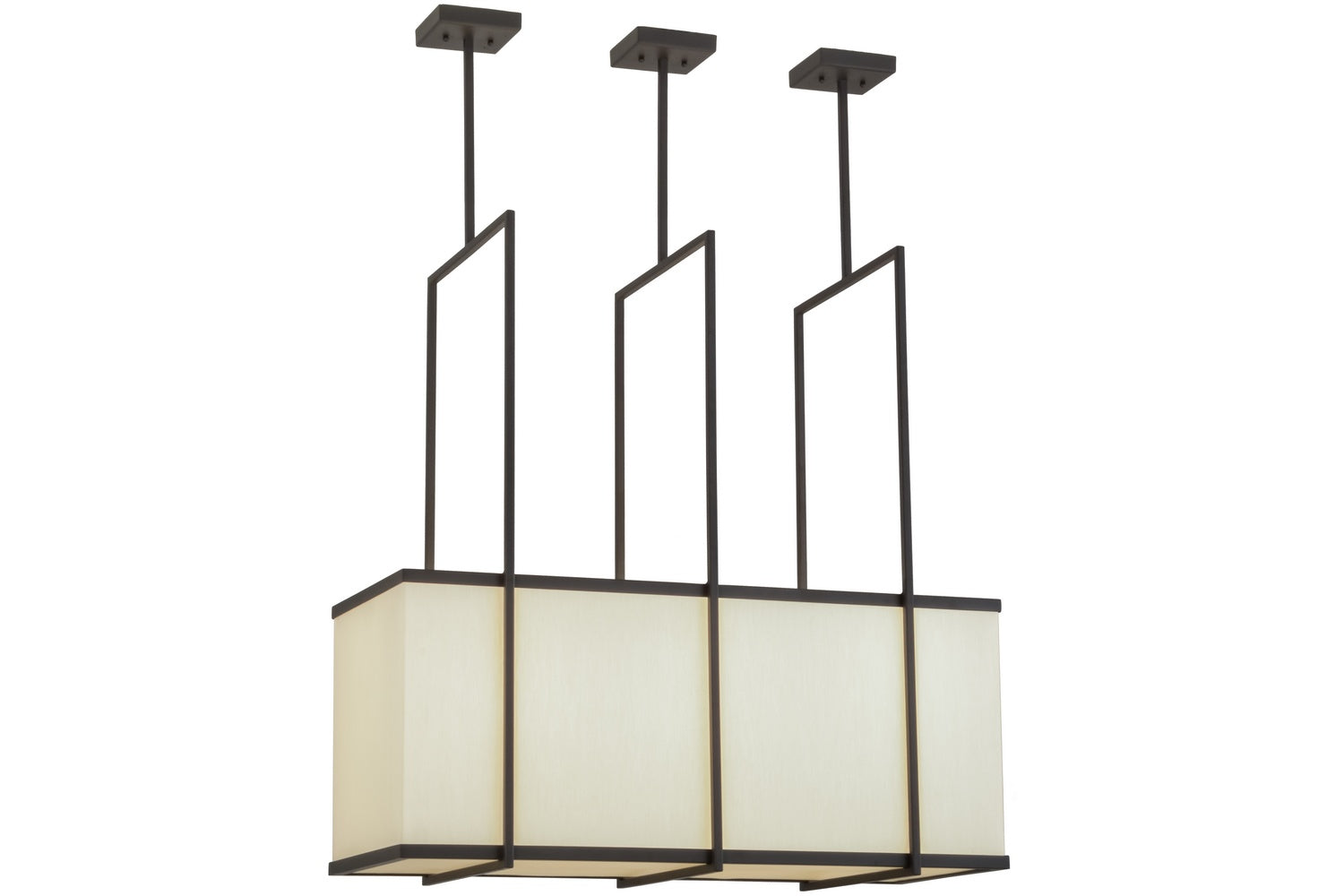 Meyda Tiffany - 151147 - Three Light Pendant - Quadrato - Oil Rubbed Bronze