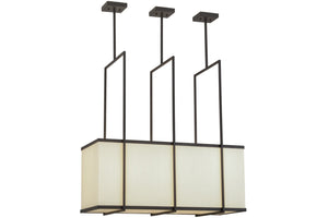 Meyda Tiffany - 151147 - Three Light Pendant - Quadrato - Oil Rubbed Bronze