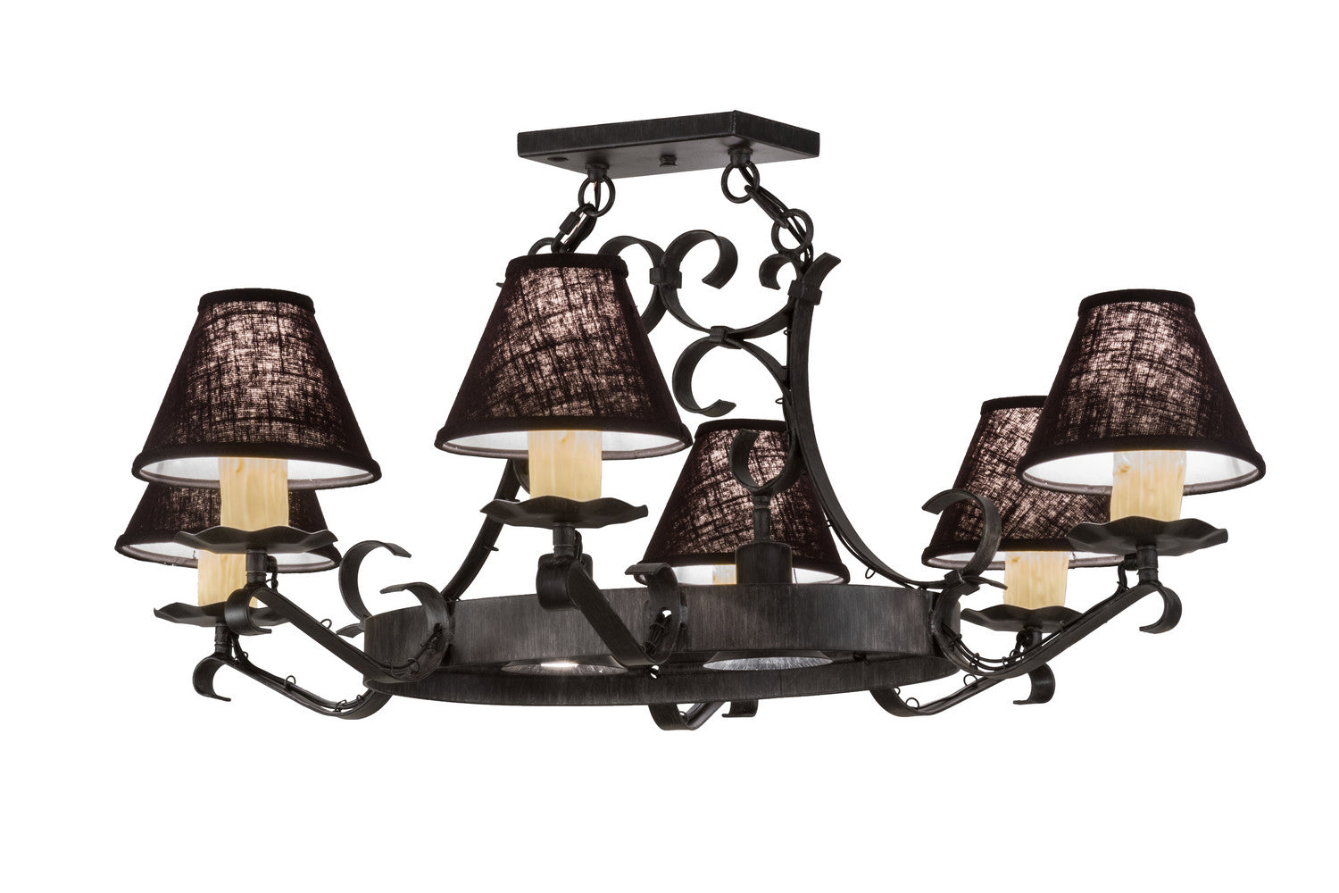 Meyda Tiffany - 151539 - Eight Light Chandelier - Handforged - Black Metal