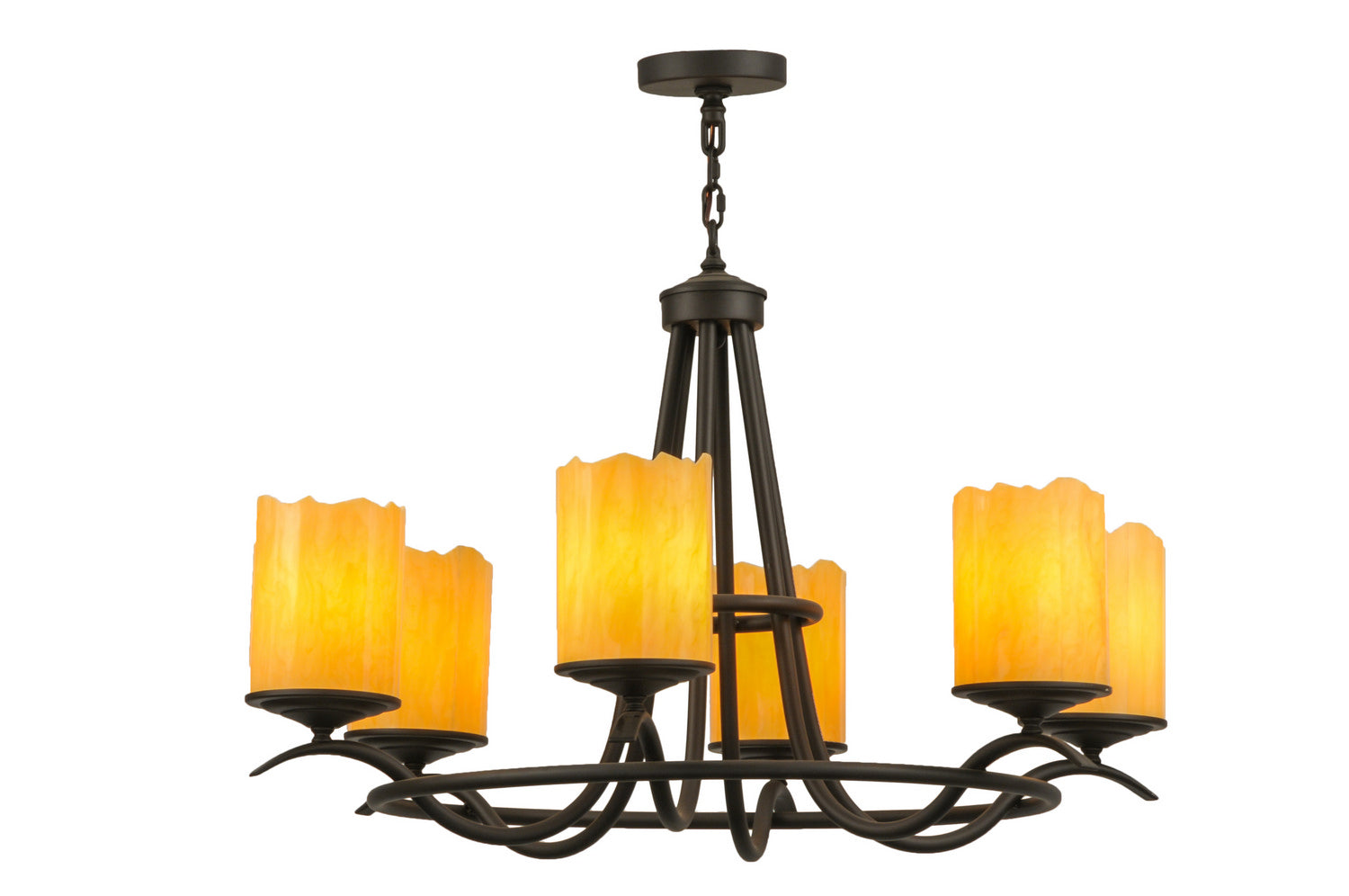 Meyda Tiffany - 151693 - Six Light Chandelier - Octavia - Custom,Oil Rubbed Bronze