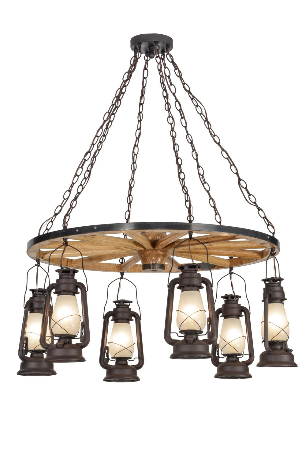 Meyda Tiffany - 151906 - Six Light Chandelier - Miners Lantern - Distressed Rust