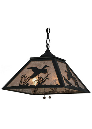 Meyda Tiffany - 152902 - Two Light Pendant - Ducks In Flight - Textured Black