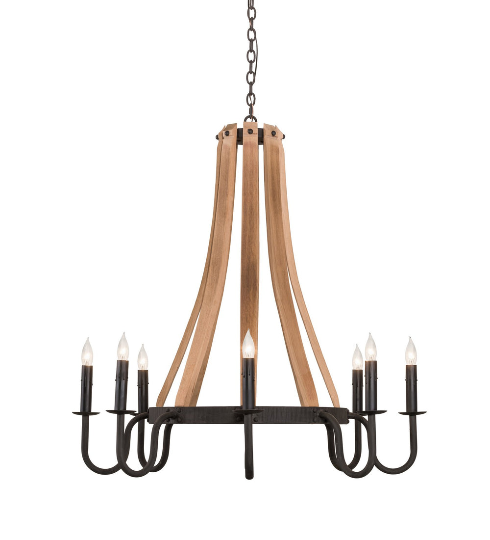 Meyda Tiffany - 160700 - Eight Light Chandelier - Barrel Stave - Costello Black