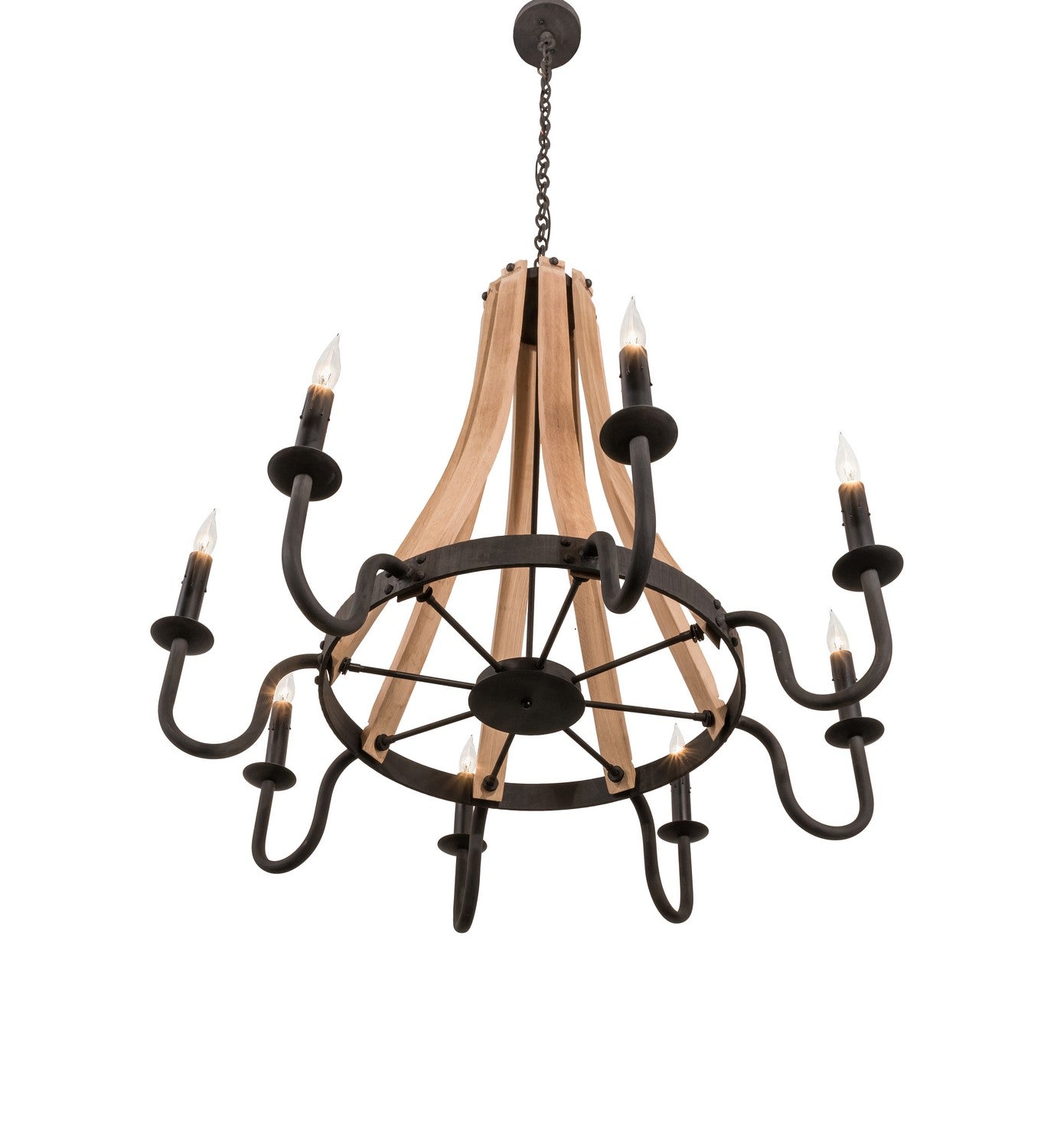 Meyda Tiffany - 160700 - Eight Light Chandelier - Barrel Stave - Costello Black