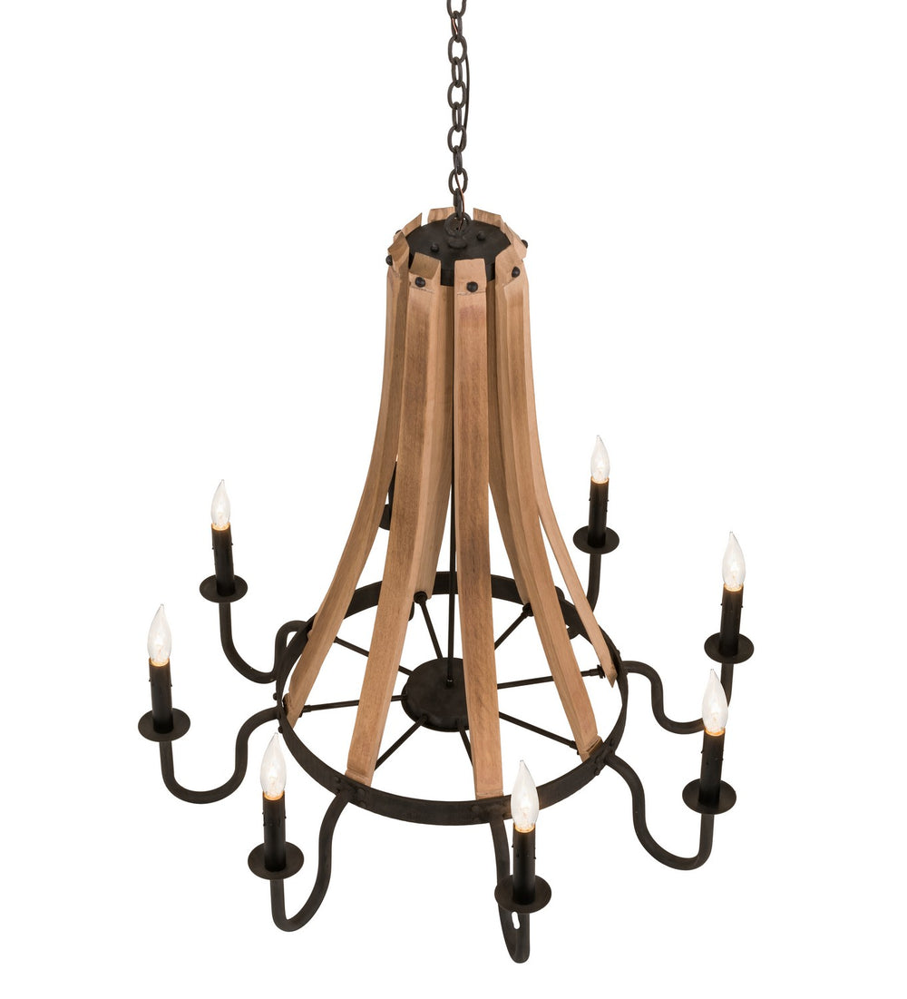 Meyda Tiffany - 160700 - Eight Light Chandelier - Barrel Stave - Costello Black