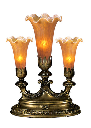 Meyda Tiffany - 17657 - Three Light Accent Lamp - Amber Pond Lily - Antique