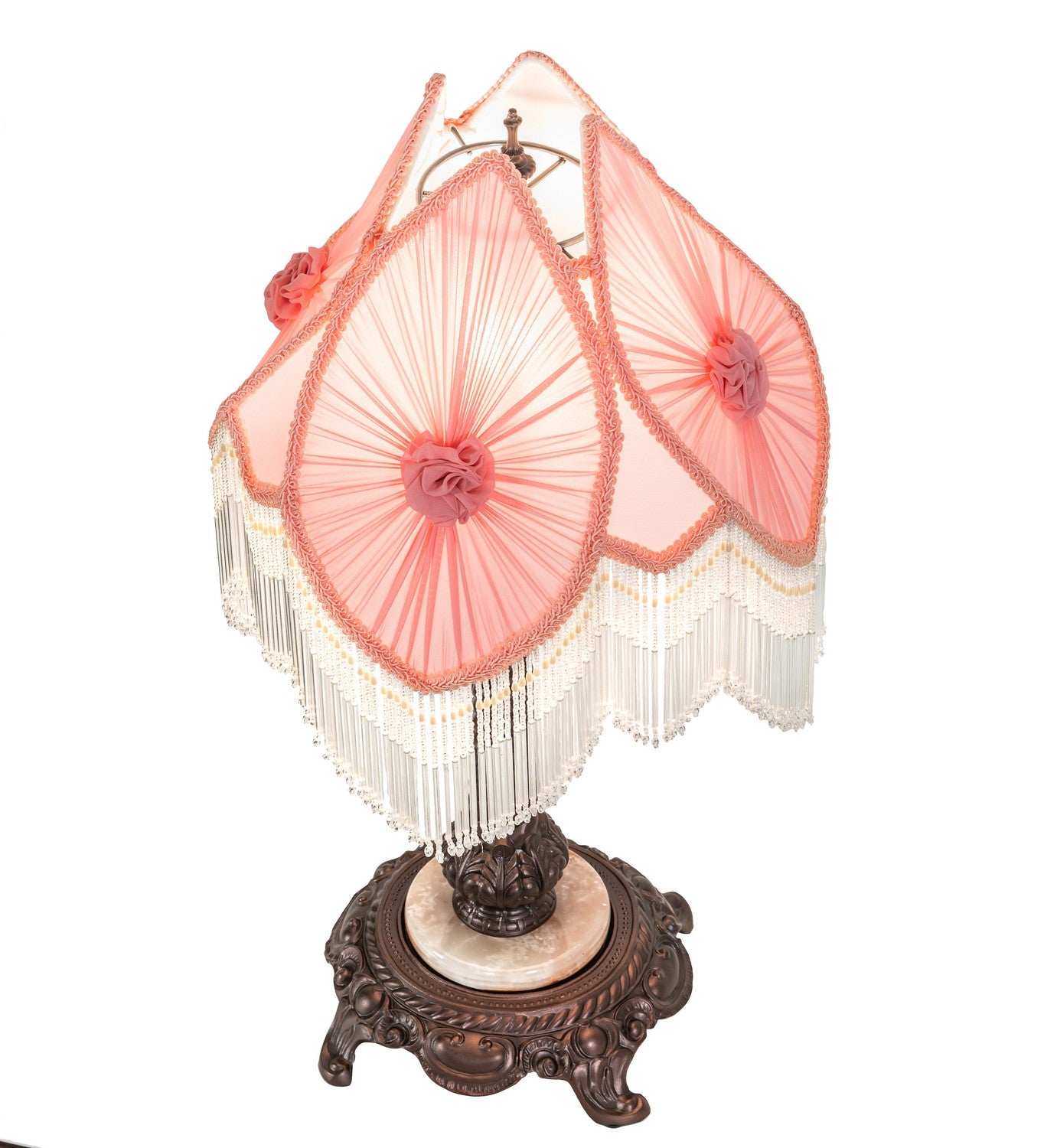 Meyda Tiffany - 19226 - One Light Accent Lamp - Fabric & Fringe - Mahogany Bronze