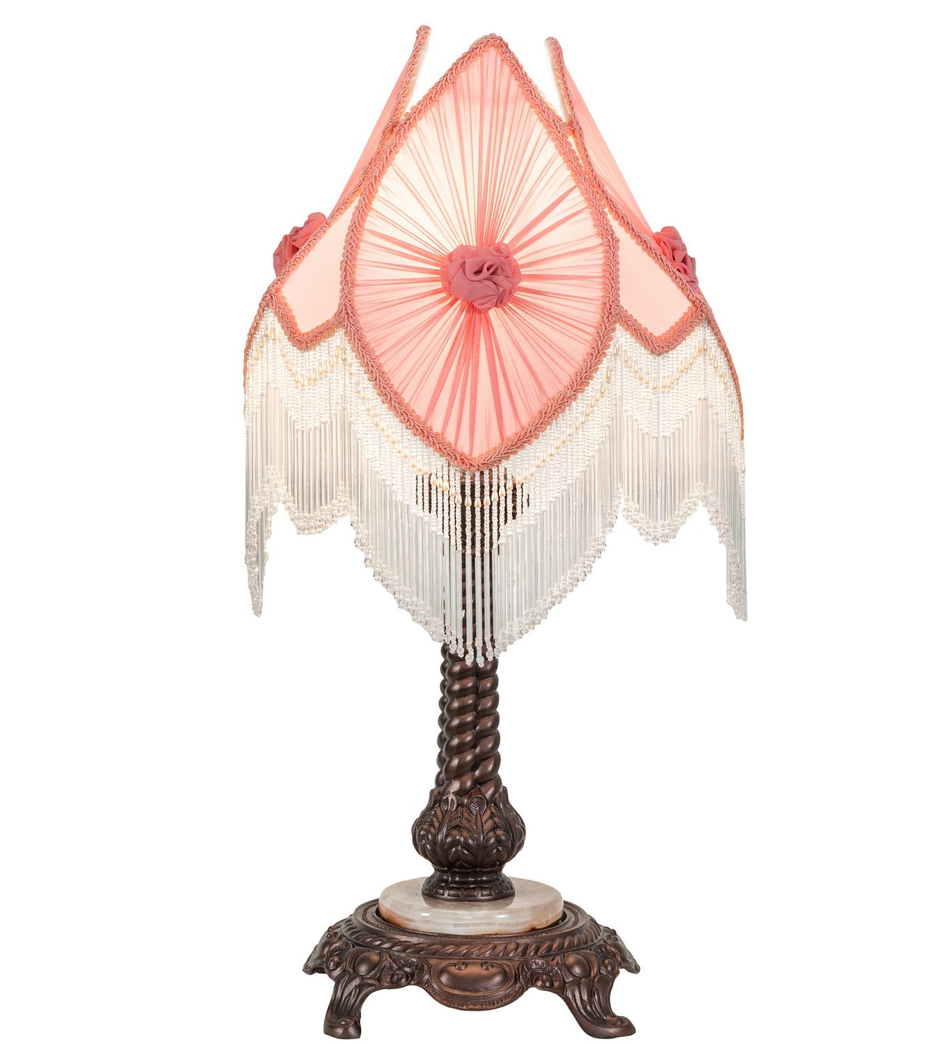 Meyda Tiffany - 19226 - One Light Accent Lamp - Fabric & Fringe - Mahogany Bronze