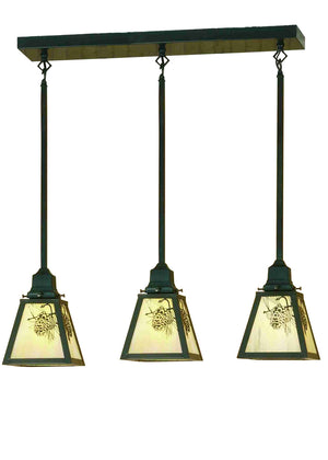 Meyda Tiffany - 20681 - Three Light Pendant - Winter Pine - Craftsman