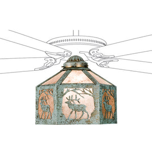 Meyda Tiffany - 22341 - One Light Fan Light Shade - Lone Elk - Verdigris