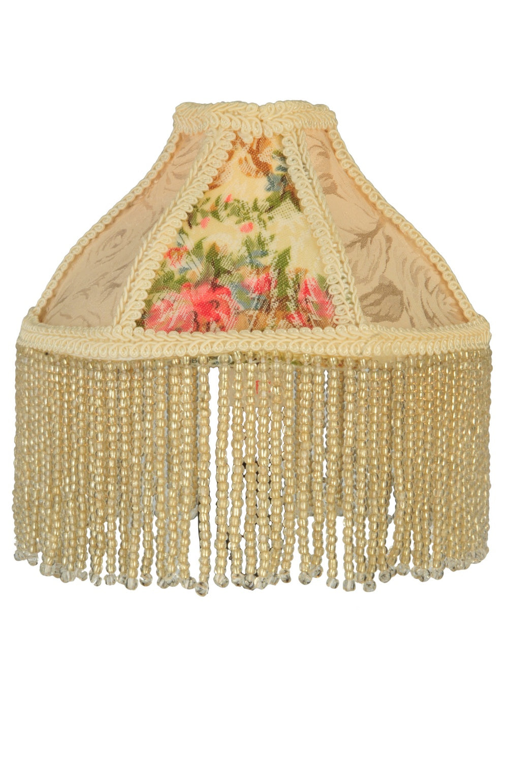 Meyda Tiffany - 25901 - Shade - Fabric & Fringe - Ivory/Floral/Ivory