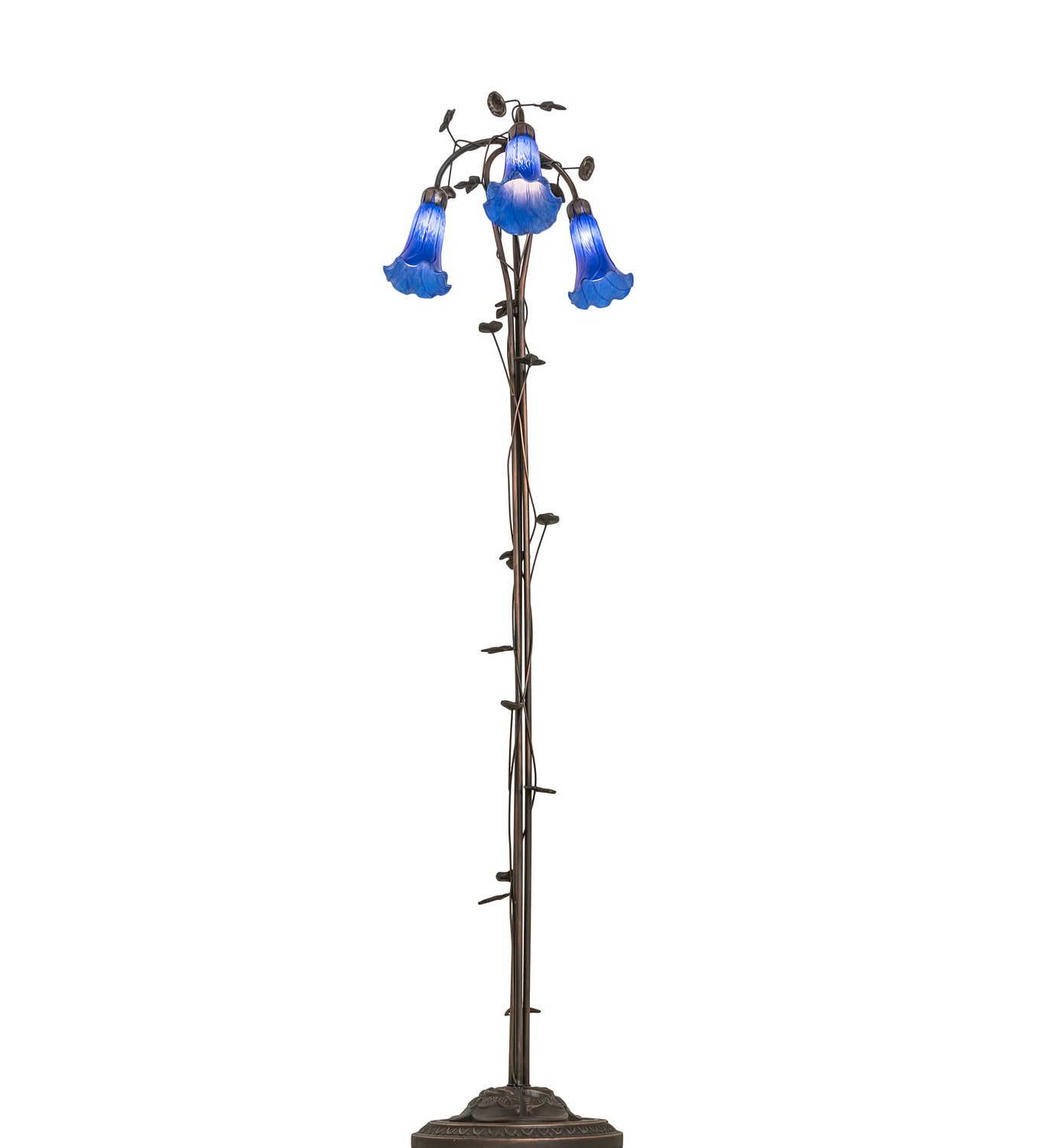 Meyda Tiffany - 31333 - Three Light Floor Lamp - Blue - Mahogany Bronze