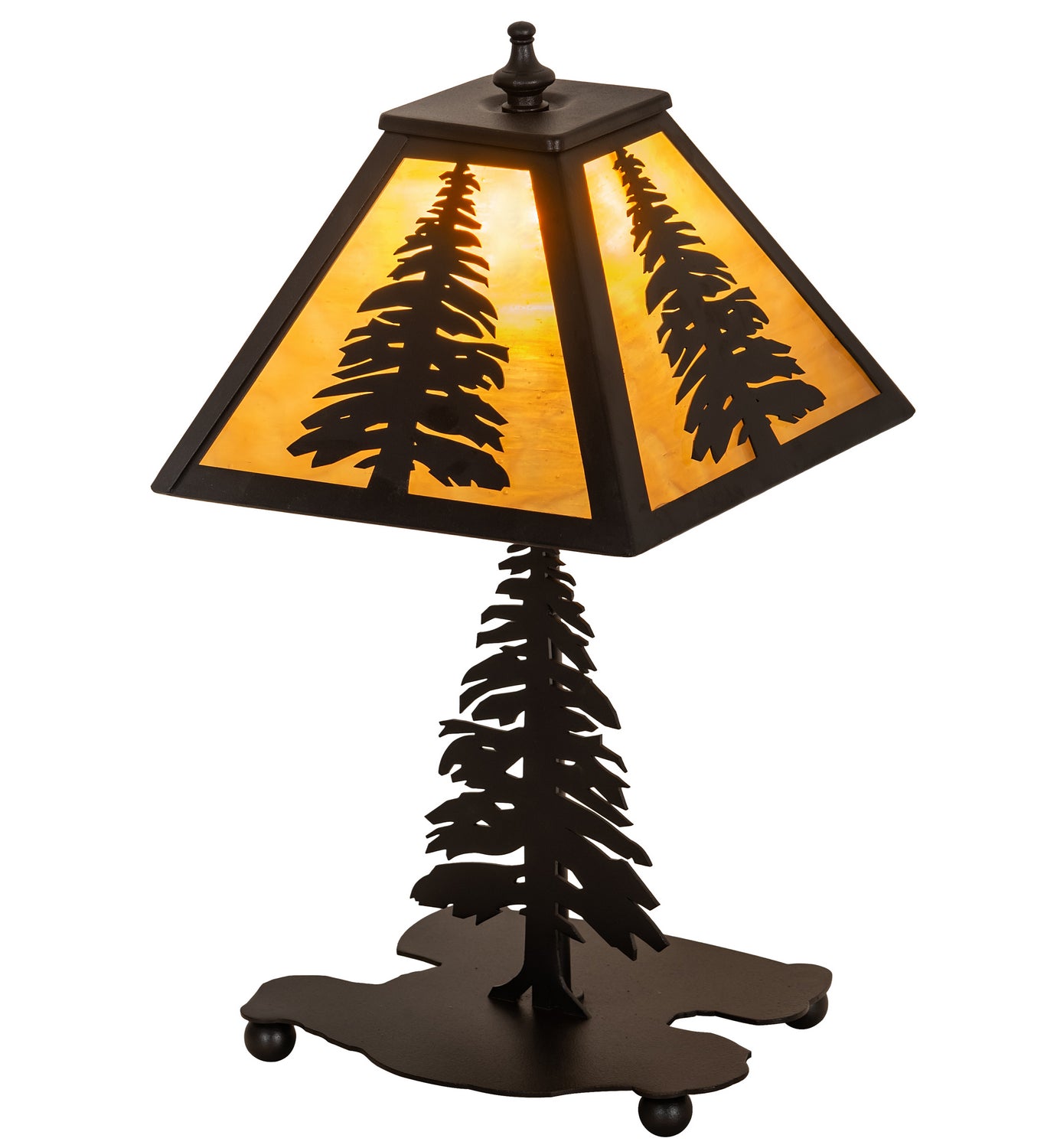 Meyda Tiffany - 31404 - One Light Table Lamp - Tall Pines - Black Metal