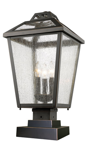 Z-Lite - 539PHBS-SQPM-ORB - Three Light Outdoor Pier Mounted Fixture - Bayland - Oil Rubbed Bronze
