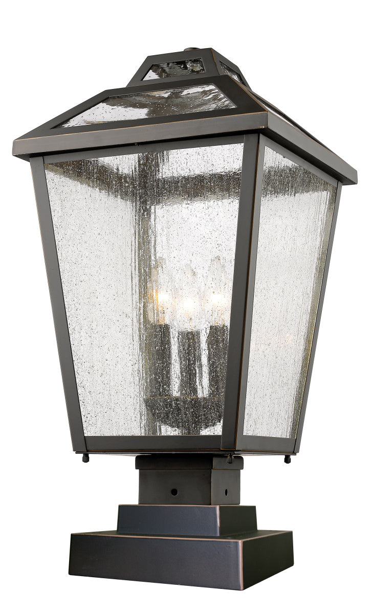 Z-Lite - 539PHBS-SQPM-ORB - Three Light Outdoor Pier Mounted Fixture - Bayland - Oil Rubbed Bronze
