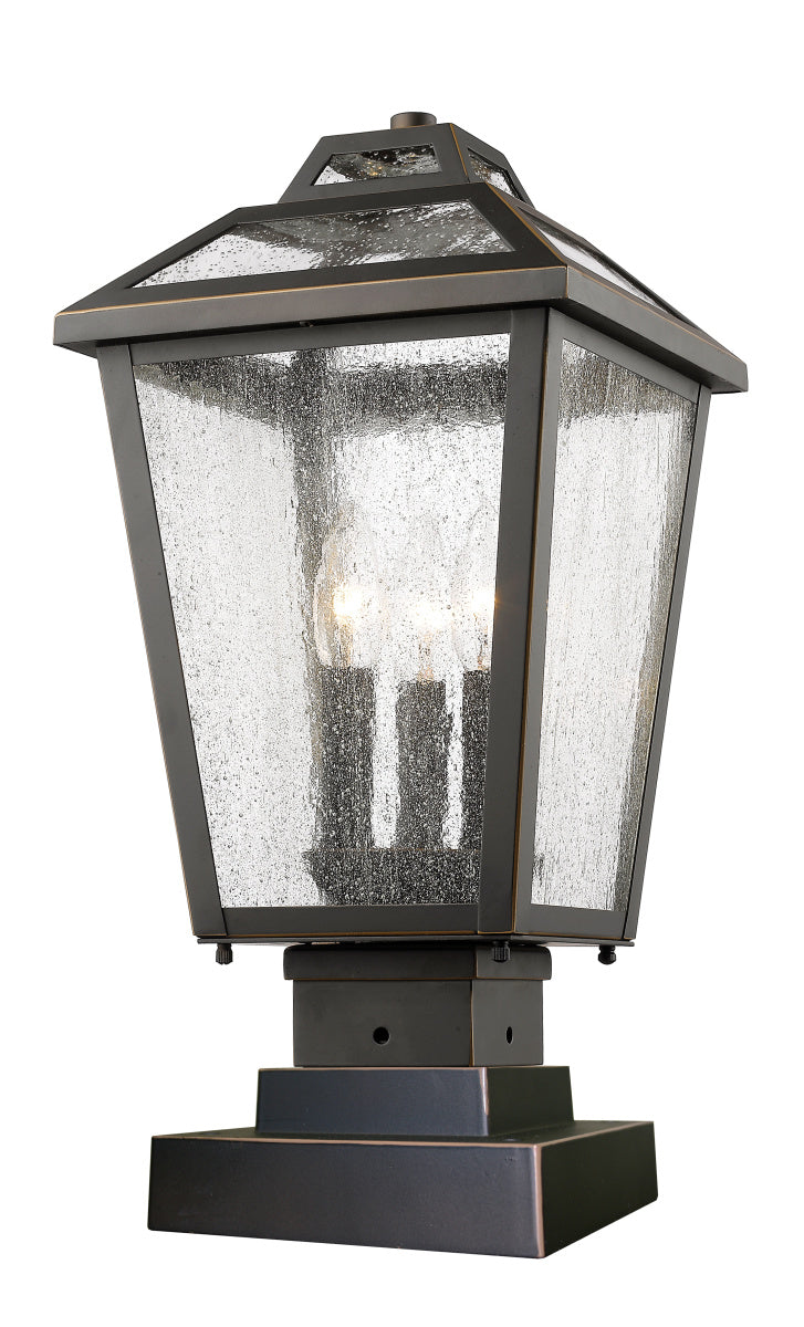 Z-Lite - 539PHMS-SQPM-ORB - Three Light Outdoor Pier Mounted Fixture - Bayland - Oil Rubbed Bronze