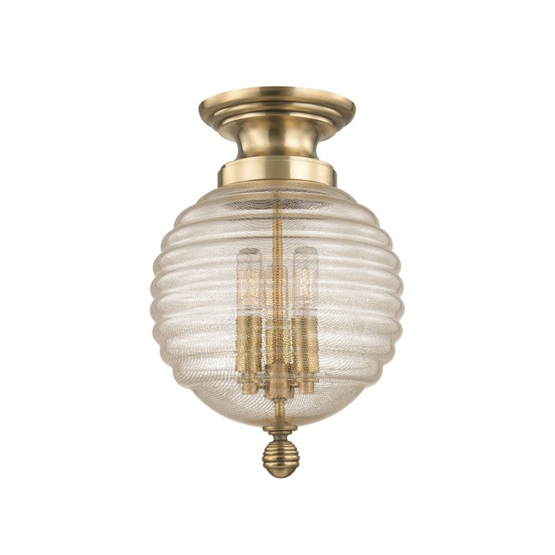 Hudson Valley - 3200-AGB - Three Light Flush Mount - Coolidge - Aged Brass