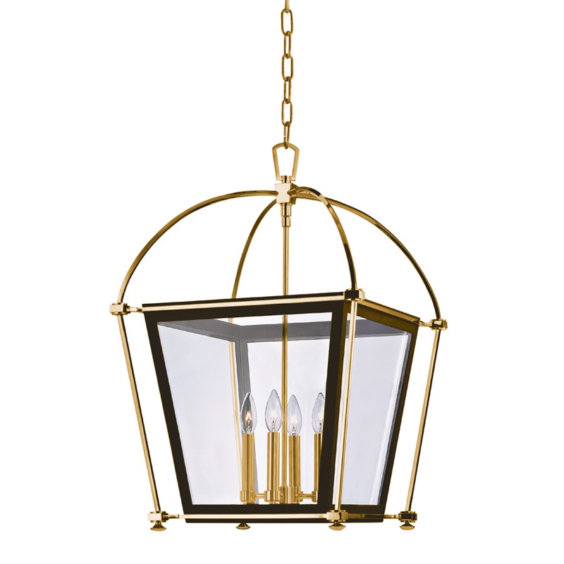 Hudson Valley - 3618-AGB - Four Light Pendant - Hollis - Aged Brass