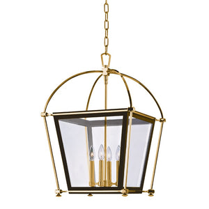 Hudson Valley - 3618-AGB - Four Light Pendant - Hollis - Aged Brass