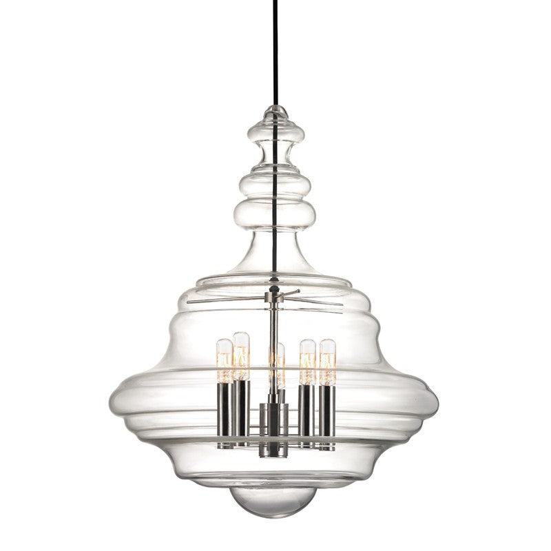 Hudson Valley - 4020-PN - Five Light Pendant - Washington - Polished Nickel