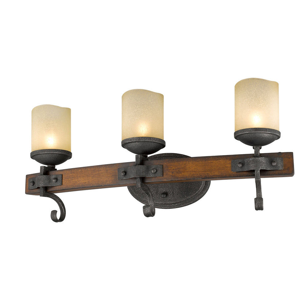 Golden - 1821-BA3 BI - Three Light Bath Vanity - Madera BI - Black Iron