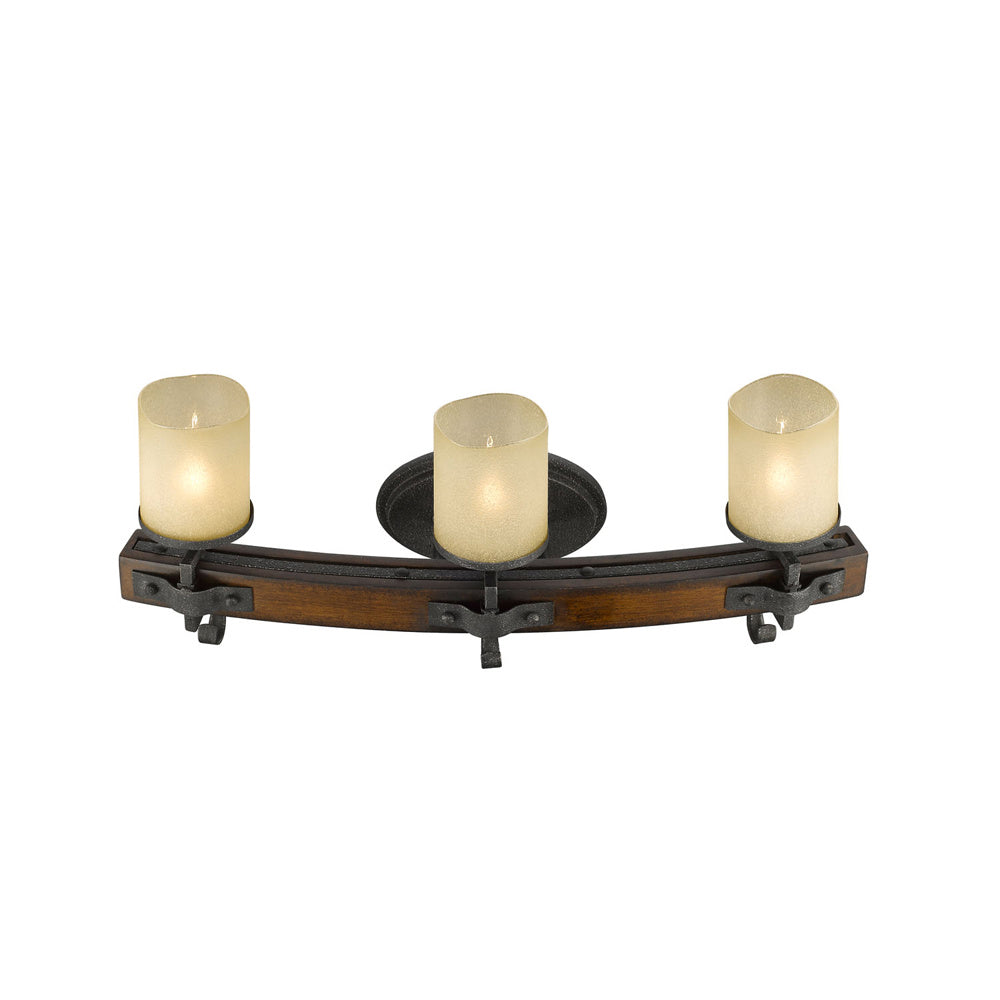 Golden - 1821-BA3 BI - Three Light Bath Vanity - Madera BI - Black Iron