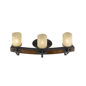 Golden - 1821-BA3 BI - Three Light Bath Vanity - Madera BI - Black Iron