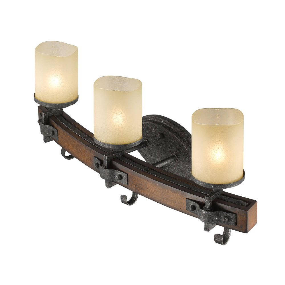 Golden - 1821-BA3 BI - Three Light Bath Vanity - Madera BI - Black Iron