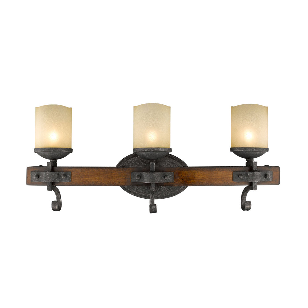 Golden - 1821-BA3 BI - Three Light Bath Vanity - Madera BI - Black Iron