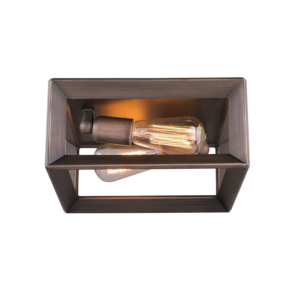 Golden - 2073-FM GMT - Two Light Flush Mount - Smyth - Gunmetal Bronze