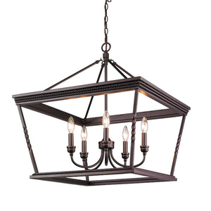 Golden - 4214-5 EB - Five Light Chandelier - Davenport - Etruscan Bronze