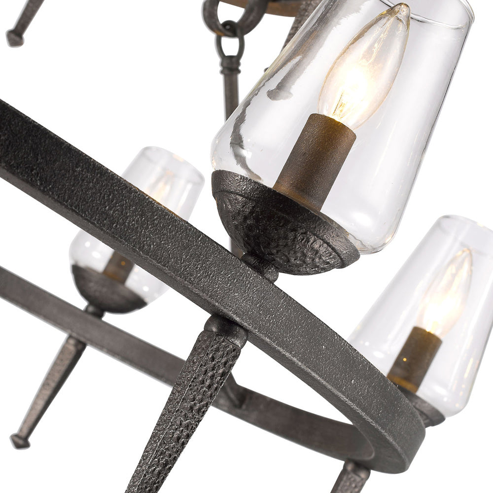 Golden - 1208-9 DNI - Nine Light Chandelier - Marcellis - Dark Natural Iron