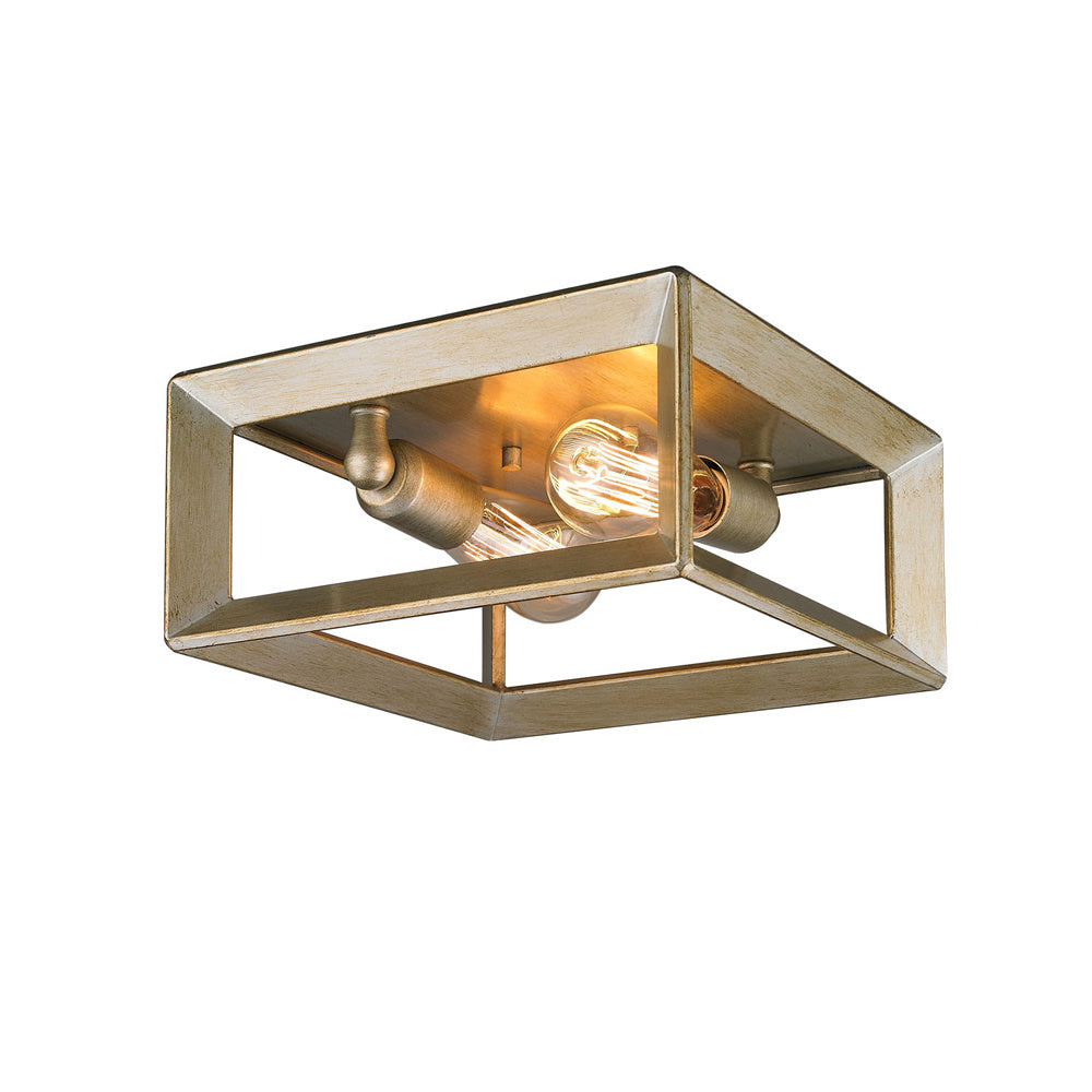 Golden - 2073-FM WG - Two Light Flush Mount - Smyth WG - White Gold