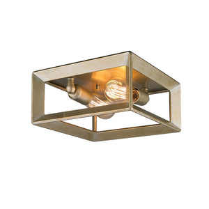 Golden - 2073-FM WG - Two Light Flush Mount - Smyth WG - White Gold