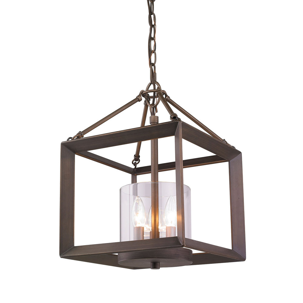 Golden - 2073-SF GMT - Three Light Semi-Flush Mount - Smyth - Gunmetal Bronze