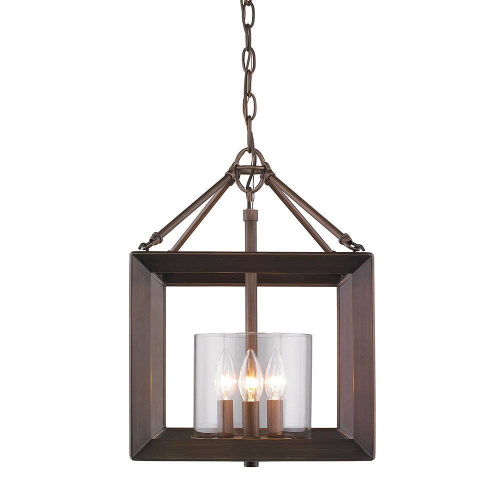 Golden - 2073-SF GMT - Three Light Semi-Flush Mount - Smyth - Gunmetal Bronze