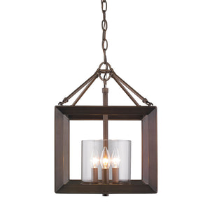 Golden - 2073-SF GMT - Three Light Semi-Flush Mount - Smyth - Gunmetal Bronze