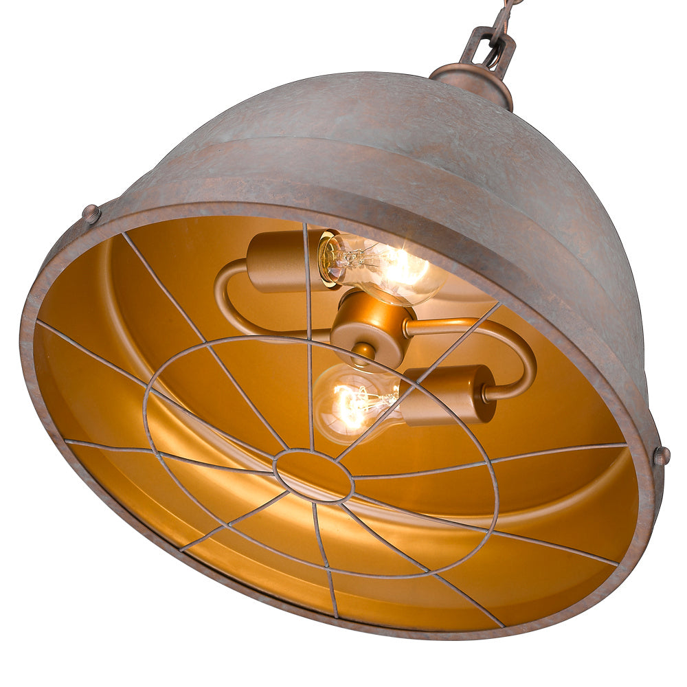 Golden - 7312-L CP - Two Light Pendant - Bartlett CP - Copper Patina